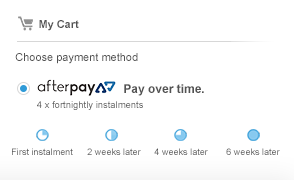 image of after pay on cart